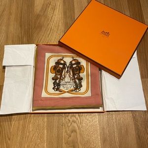 Hermès Vintage 35”x35” cashmere and silk “Brides de Gala” scarf